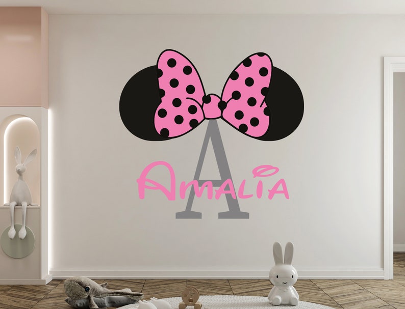 Minnie Mouse Wall Decal Cartoon Wall Decor for Kids Nursery Etsy