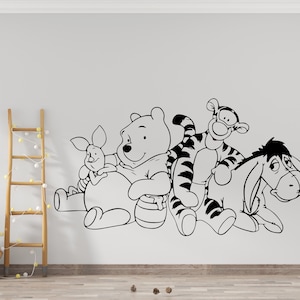 Winnie the Pooh Wall Decal for Kids Bedroom Wall Decor Winnie the Pooh Sticker Nursery  (K1081)