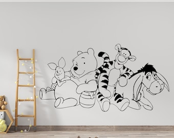 Winnie the Pooh Wall Decal for Kids Bedroom Wall Decor Winnie the Pooh Sticker Nursery  (K1081)