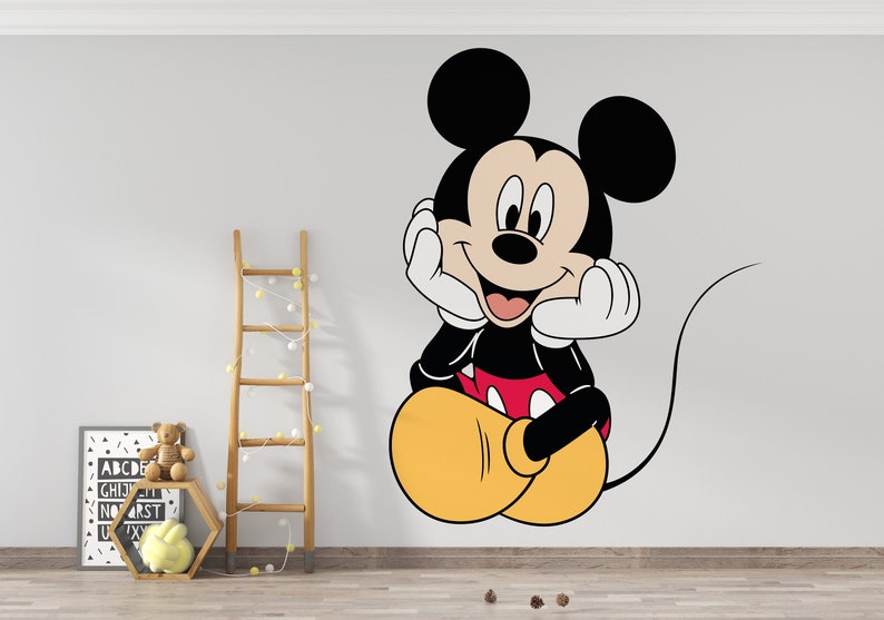 Mickey Mouse Wall Decal Cartoon Wall Decor for Kids Nursery Etsy