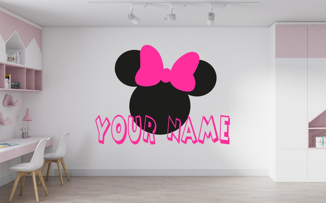 Minnie Mouse Wall Decal Cartoon Wall Decor for Kids Nursery Etsy