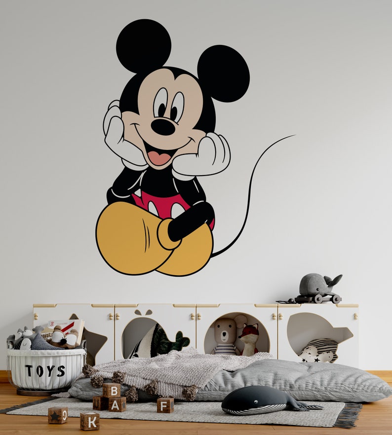 Mickey Mouse Wall Decal Cartoon Wall Decor for Kids Nursery Etsy