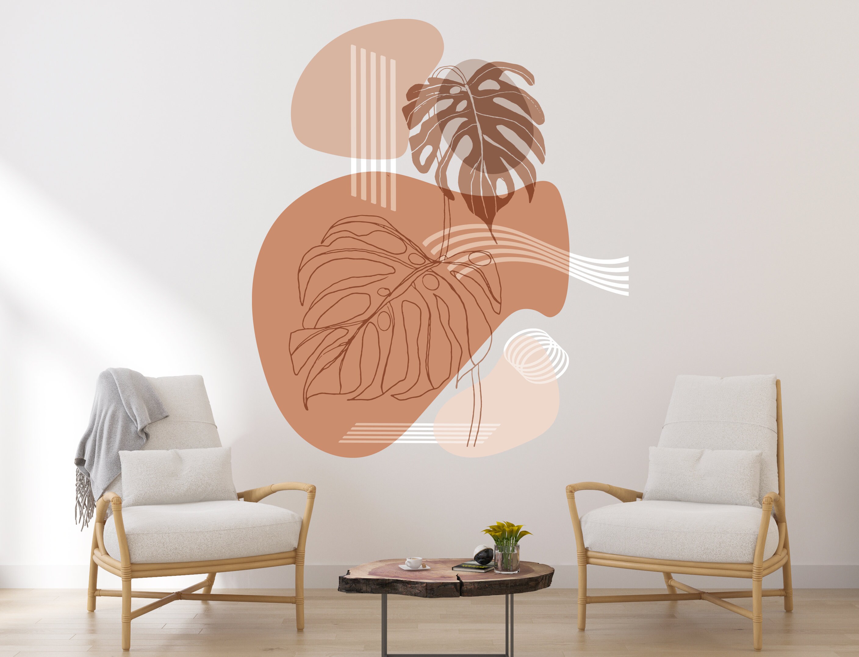 Boho Wall Decal / Abstract Modern Wall Art / Geometric Wall Etsy