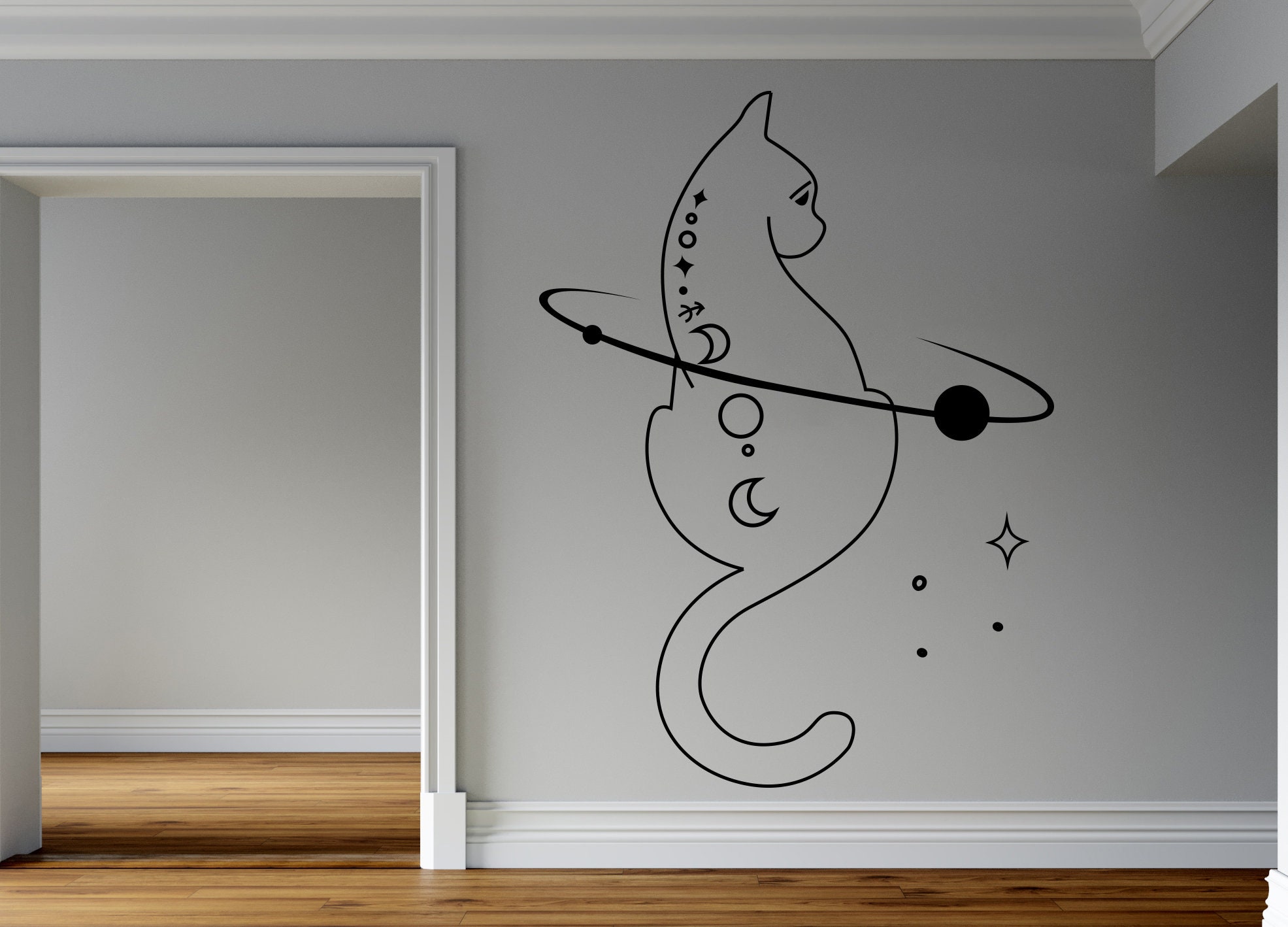 Cat Wall Decal Cat Wall Sticker K412 Etsy