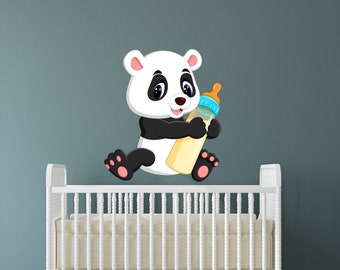 Panda wall decal/Panda Wall Decor/Bear/Animals wall decal/ Kids Wall Decal  (K424)