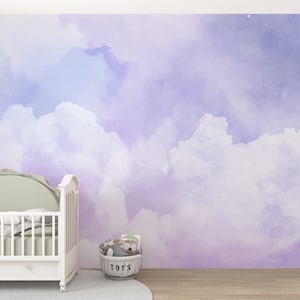 Sky muur muurschildering/wolken muur muurschildering/blauwe hemel fotobehang/pastel blauwe hemel muur muurschildering/hemelse muurschilderingen/natuur muur muurschildering/(KB W35)