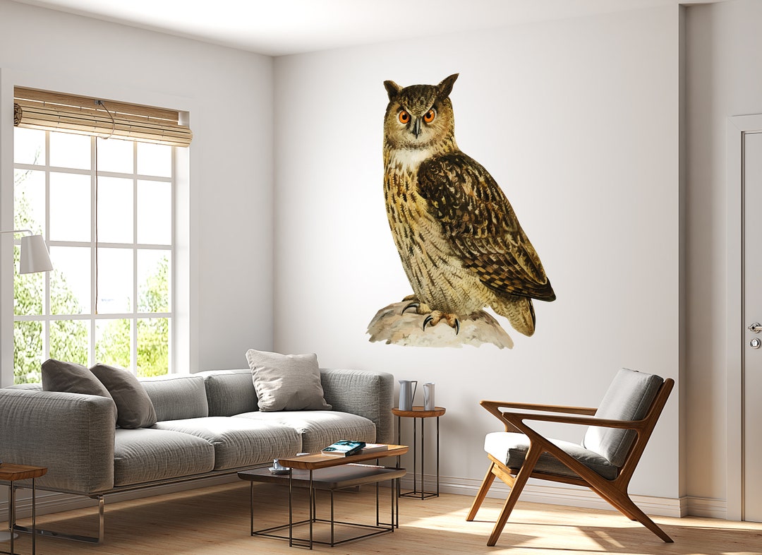 Owl Wall Decal/ Big Owl Wall Decal/ Bird Wall Decal/ Nature Wall Decal ...