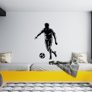 Soccer Decal/Soccer Player Wall Decal/ Custom Soccer Name Decal/ Football Sticker/ Sports Wall Decal/ Boys room Decal// Home Décor/  K1284