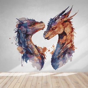 Dragon Wall Decal/ Fantasy Wall Decal/ Chinese Dragon Wall Decal/ Dragon Vinyl Sticker/ Dragon Wall Art/ Fantasy Animals Wall Decal  (K1194)