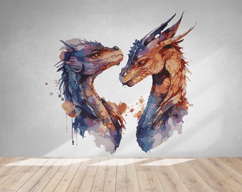 Dragon Wall Decal/ Fantasy Wall Decal/ Chinese Dragon Wall Decal/ Dragon Vinyl Sticker/ Dragon Wall Art/ Fantasy Animals Wall Decal  (K1194)