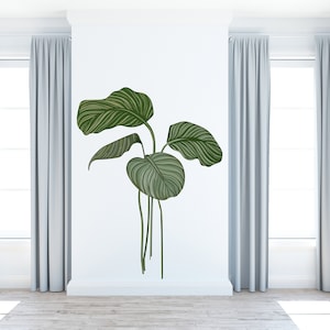 Tropical Wall Decal/ Monstera Wall Decal/ Tropical Leaves Wall Decal/ Palm Leaves Decal/ Home Living Room Decoration/Green Wall Decor (K794)