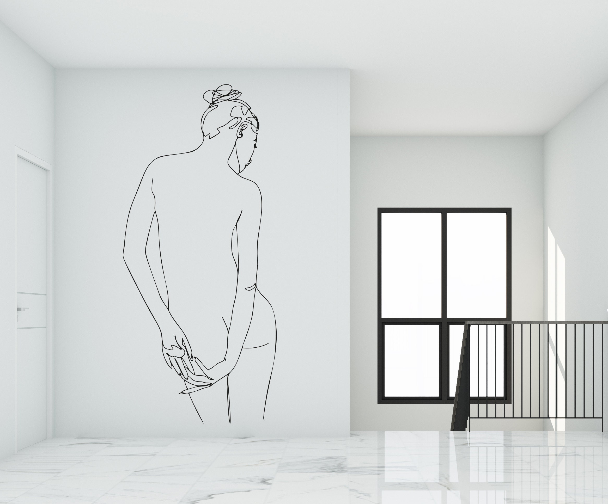 Woman Wall Decal. Abstract Woman Wall Decal. Beautiful Woman - Etsy