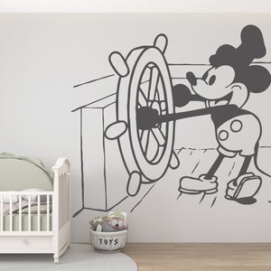 Mickey Mouse muur sticker cartoon muur decor voor kinderkamer (K880)