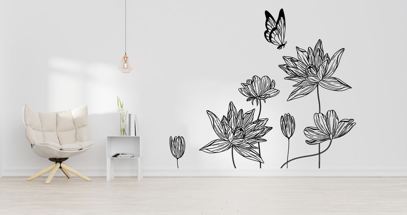 Flowers Wall Decal/ Flowers Wall Decal/ Flower Decals Wall Decor ...