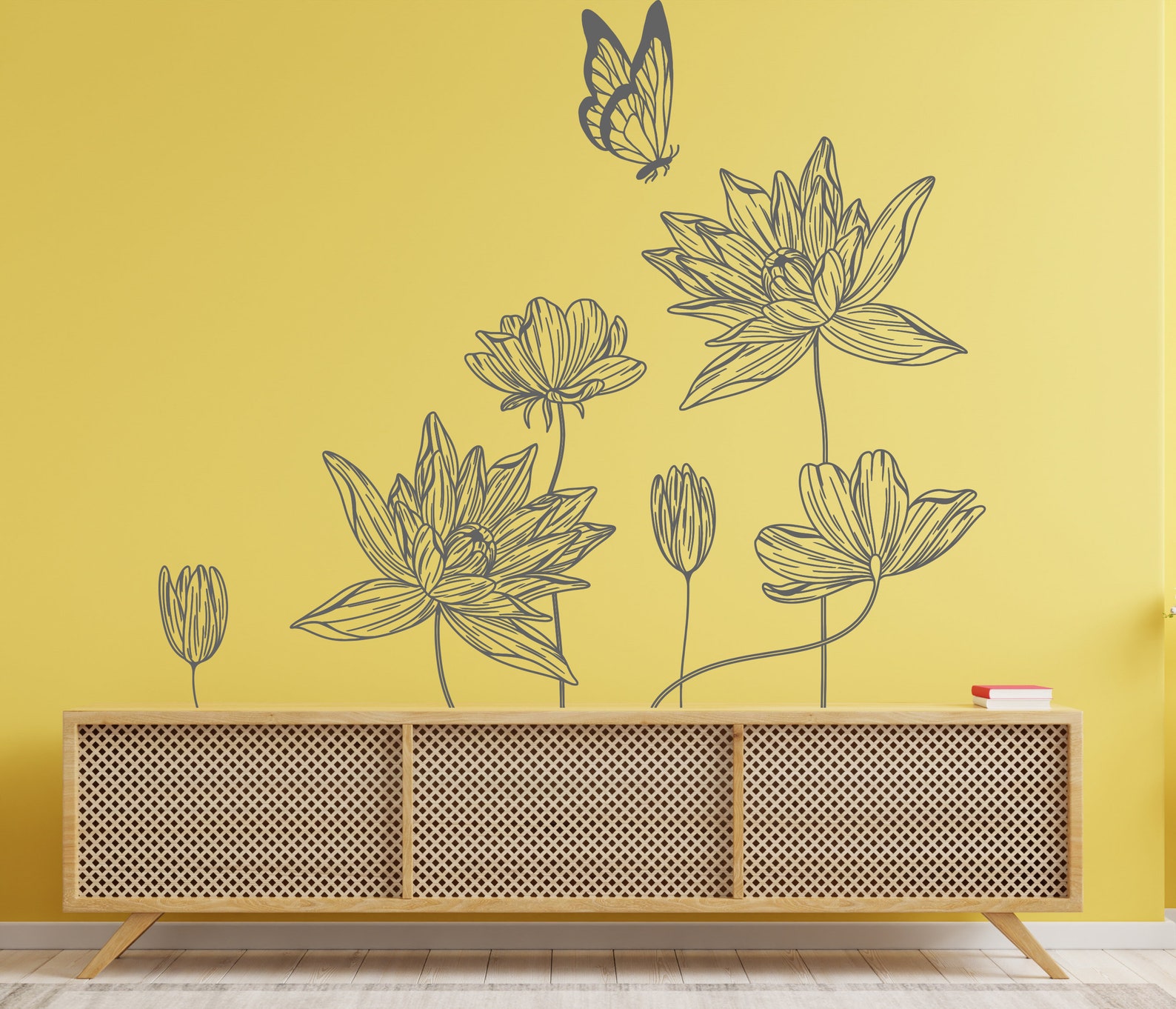 Flowers Wall Decal/ Flowers Wall Decal/ Flower Decals Wall Etsy