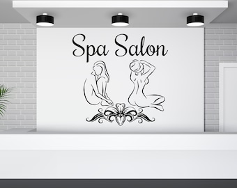 Spa-Salon Wandtattoo Hautpflege Wandsticker Massage Wanddekor Schönheitssalon (K479)