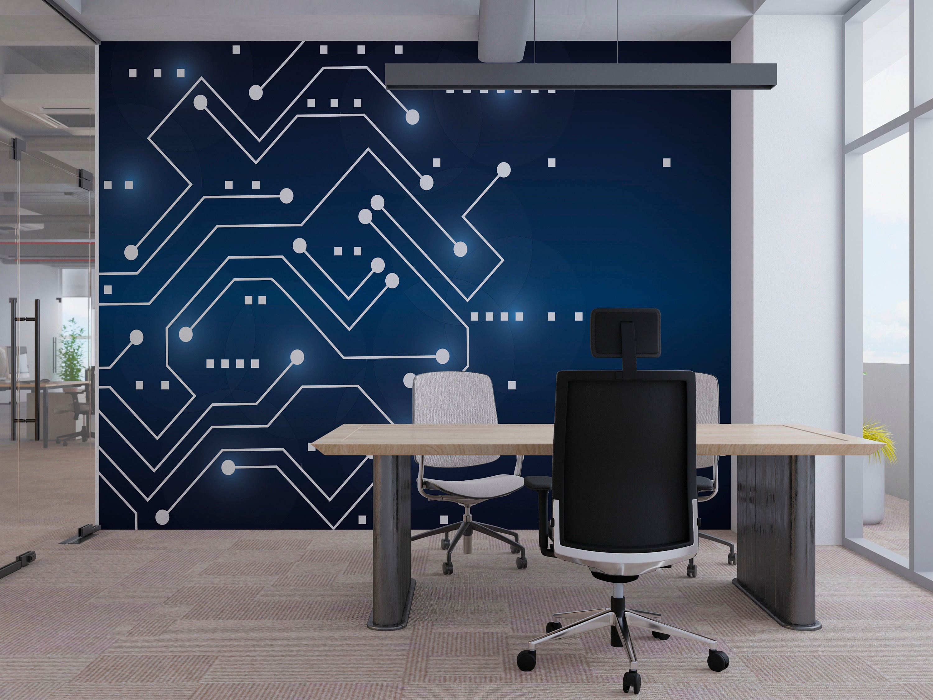 Circuit Board Office Wall Decal/ Gamer Room Decal/ Business Wall Mural ...