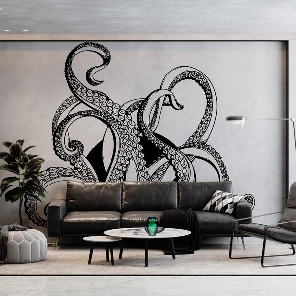 Octopus Wall Decal Etsy