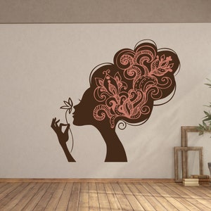 Woman Wall Decal. Beauty Salon Wall Decal. Abstract Woman Wall Decal. Beautiful Woman Wall Decal. Home wall decal. (K699)