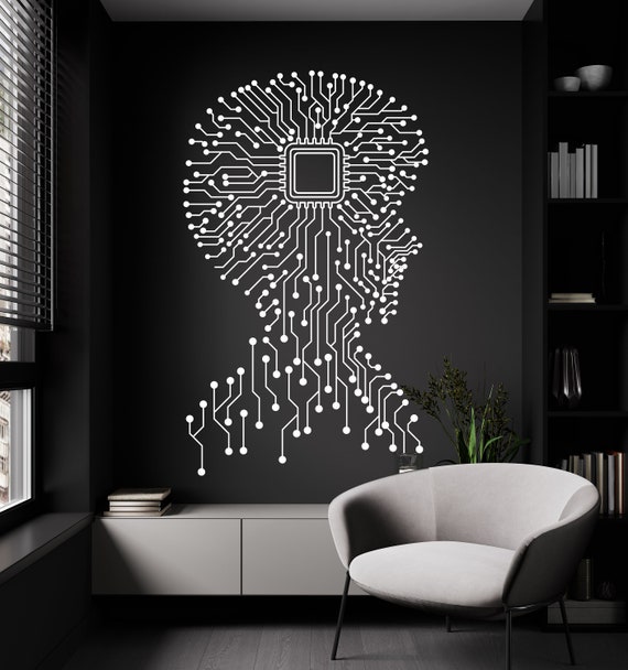 Wandtattoo „Circuit Board“ – 51x91 Cm, Dunkelblau, Vinyl-Aufkleber Für Büro & Wohnung