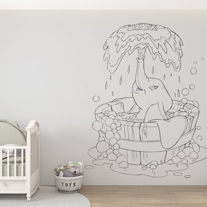 Dumbo Wall Decal Dumbo Wall Sticker Elephant Wall Decor for Nursery (K507)
