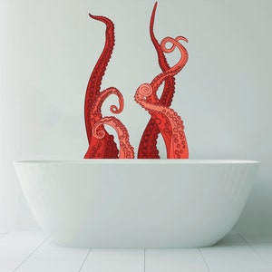 Octopus Wall Decal/ Ocean Wall Decal/ Nautical Wall Decor/ Octopus Wall Art/ Octopus Tentacle Wall Decal  (K788)