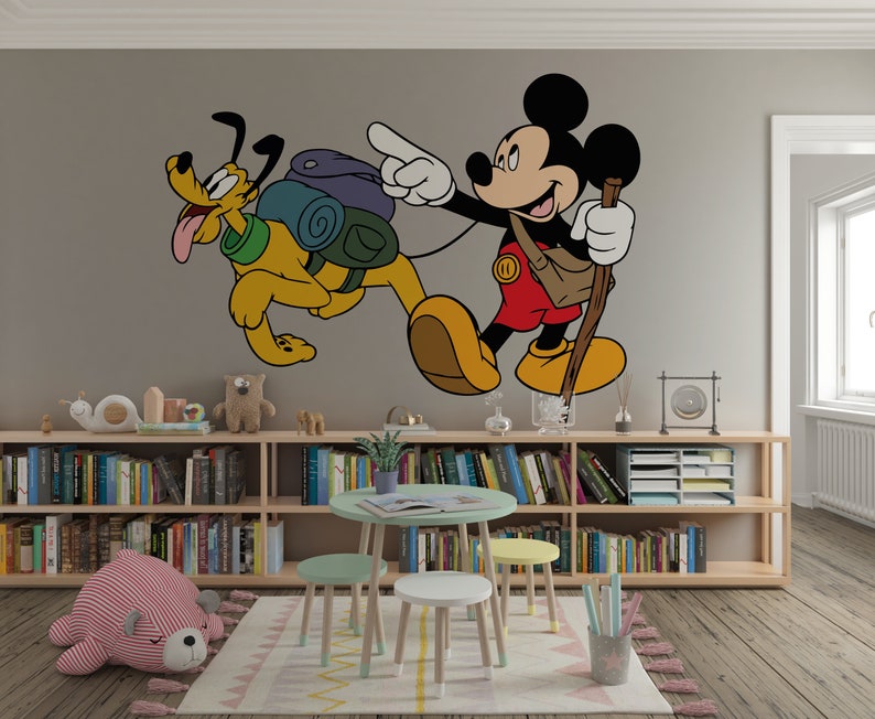 Mickey Mouse Wall Decal Cartoon Wall Decor for Kids Nursery Etsy