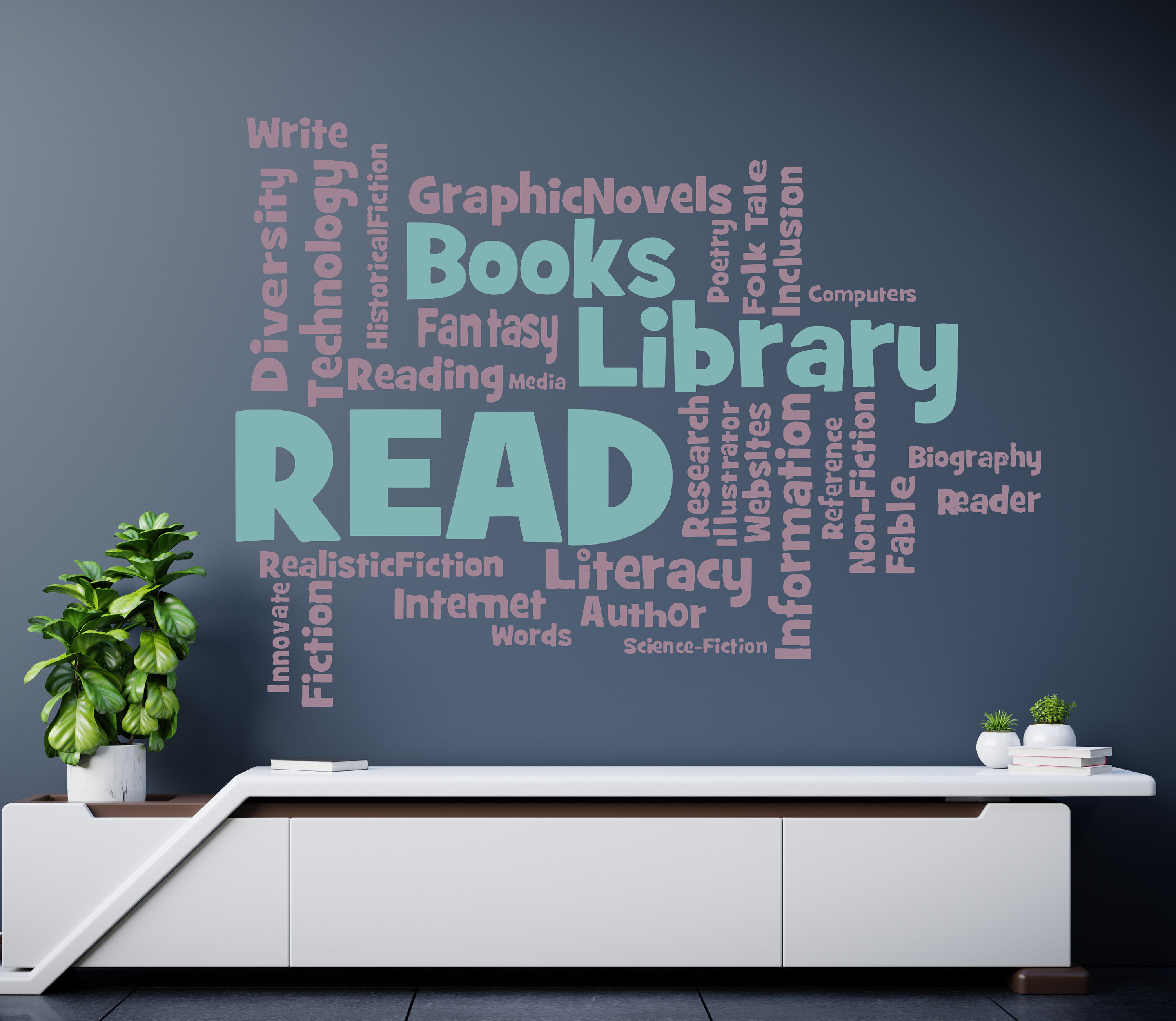 Library Wall Decal/ Classroom Wall Decal/ Reading Wall Decal/ Library ...