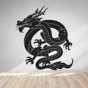 Dragon Wall Decal/ Fantasy Wall Decal/ Chinese Dragon Wall Decal/ Dragon Vinyl Sticker/ Dragon Wall Art/ Fantasy Animals Wall Decal (K1183)