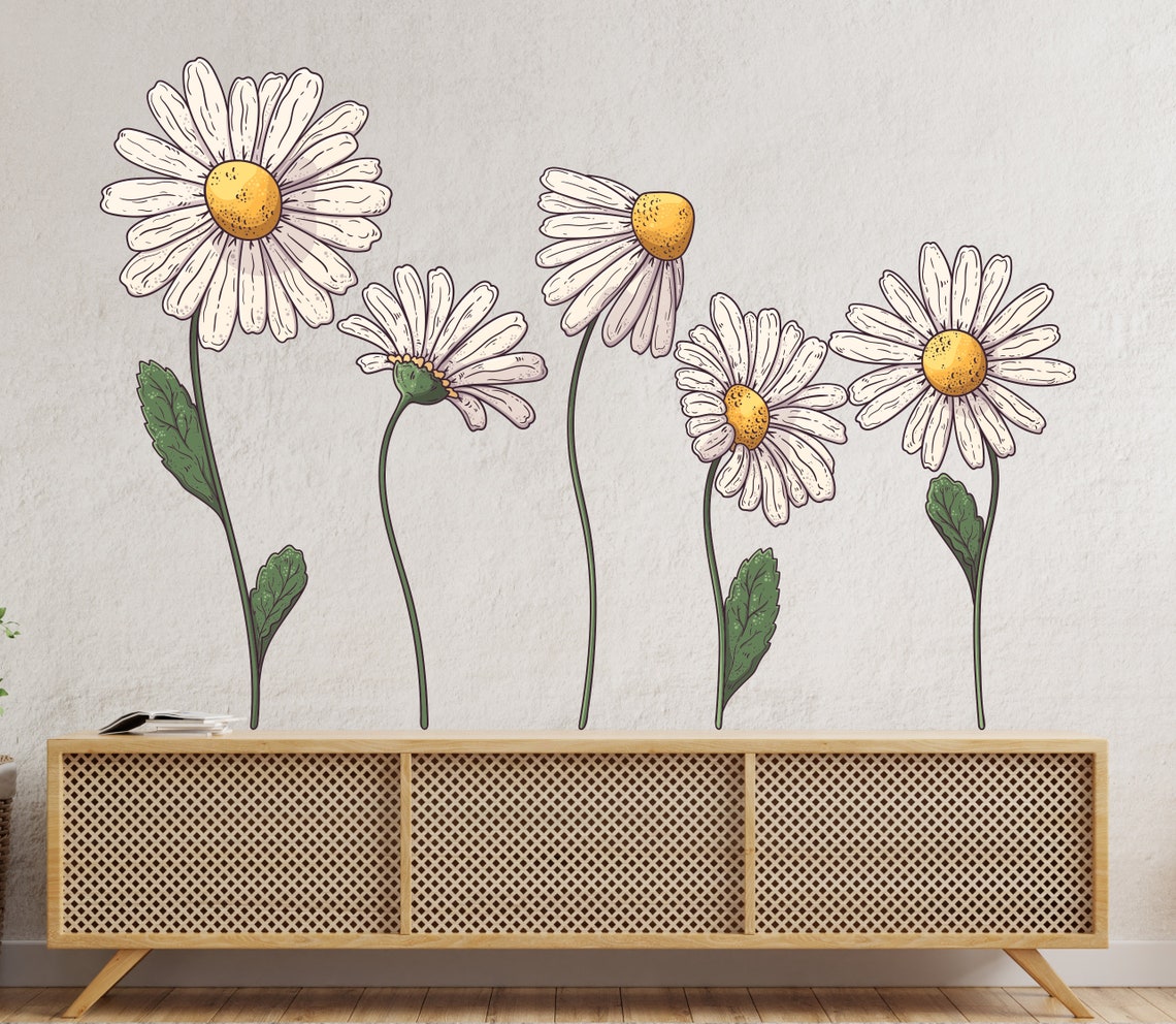 Flower Wall Decal/ Flowers Wall Decal/ Flower Decals Wall Etsy
