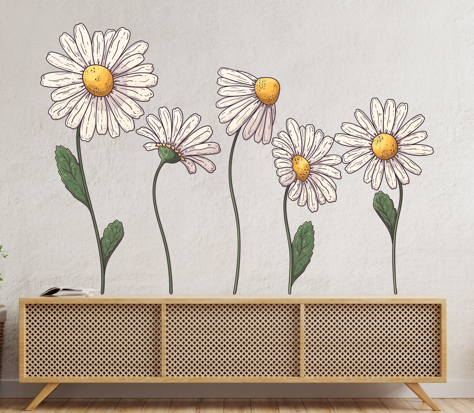 Flower Wall Decal/ Flowers Wall Decal/ Flower Decals Wall Etsy