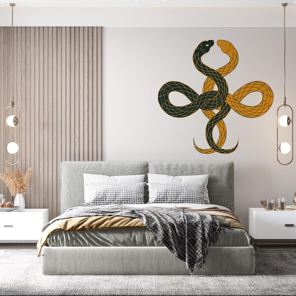 Snake Wall Decal/ Animal of the Year 2025 Green Snake/ Fantasy Wall Decal/ Snake Wall Art/ Snake  Vinyl Sticker/ Snake Wall Sticker/ (K1433)