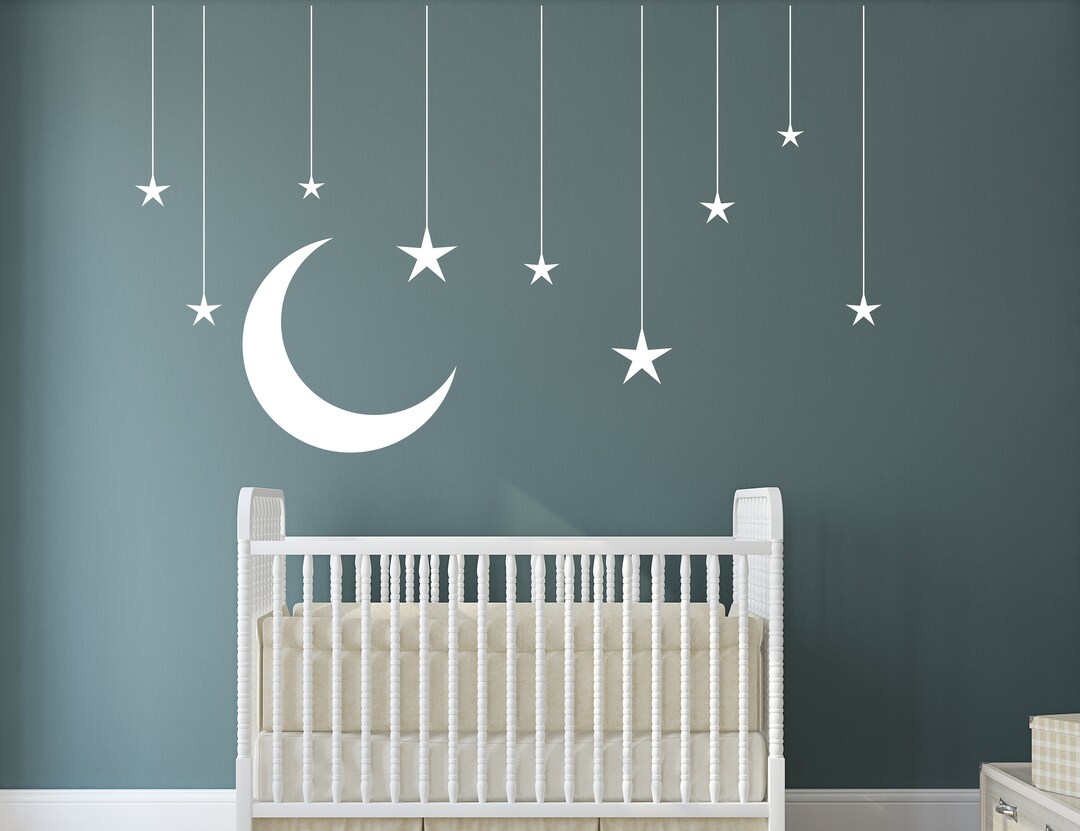 Sky Decor Moon & Stars Wall Decal/ Nursery Wall Decal/ Wall Decal ...