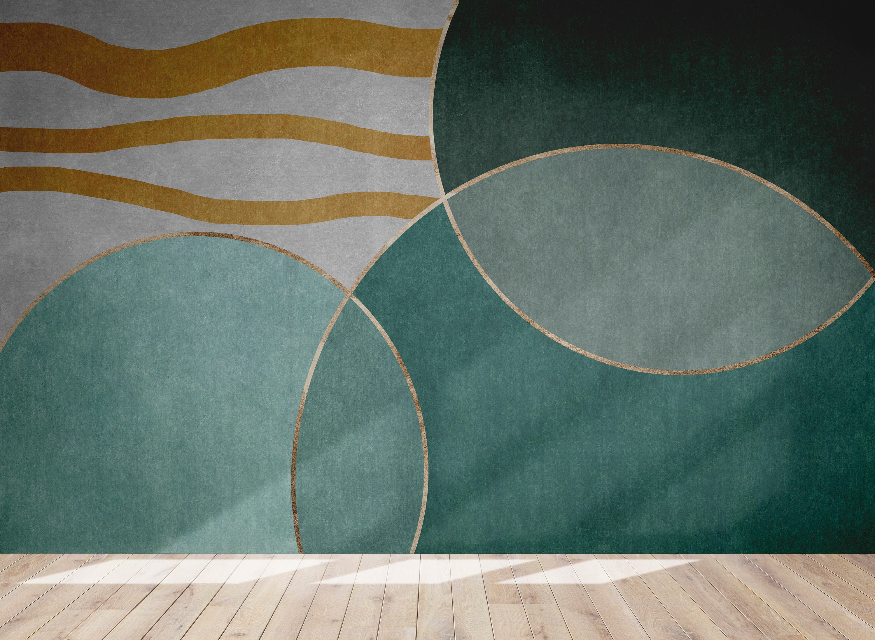 Abstract Mural/ Geometric Wall Mural/ Removable Wallpaper/ Modern…