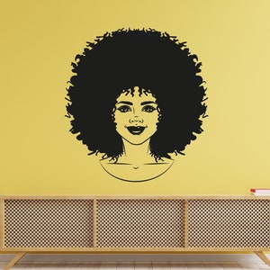 African Girl Wall Decal /Beautiful woman wall decal/Beautiful African Woman wall decal / Esthetician Decor. (K248)