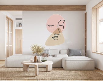 Boho Wall Decal/ Abstract Modern Wall Art/ Boho Interior Wall Art/ Abstract Woman Wall Decal/Beautiful Woman Wall Decal (K767)