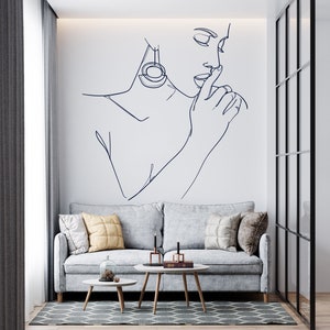 Woman Wall Decal. Abstract Woman Wall Decal. Beautiful woman wall decal. Home wall decal. Beauty Salon Wall Decor. Esthetician Decor. (K754)