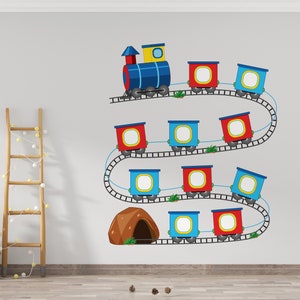 Train Wall Decal/ Locomotive Decal/ Train Wall Sticker/ Kids Wall Decal/ Cartoon Wall Décor/ Personalized Name Wall Decal/ Train Décor K1292