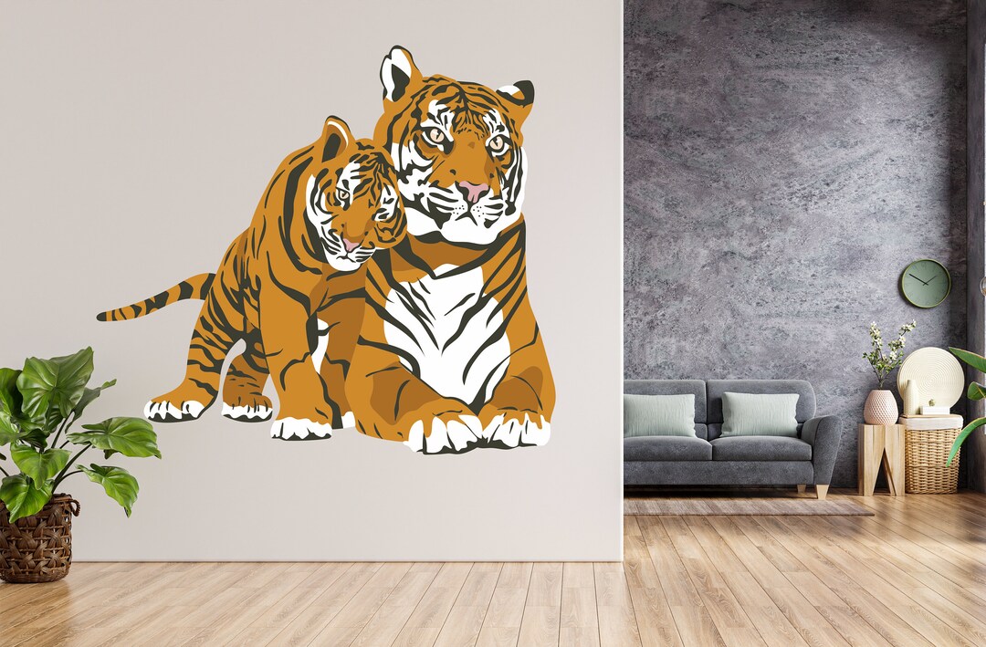 Tiger Wall Decal/ Tiger Wall Sticker/ African Animal Decal/ Animal Wall