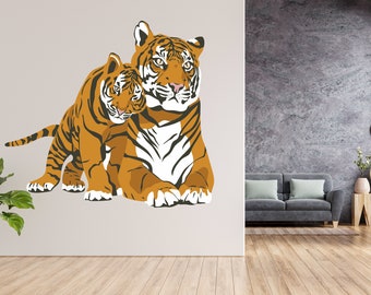 Tiger Wall Decal/ Tiger Wall Sticker/ African Animal Decal/ Animal Wall Decals/ King Wall Decal/ (K745)