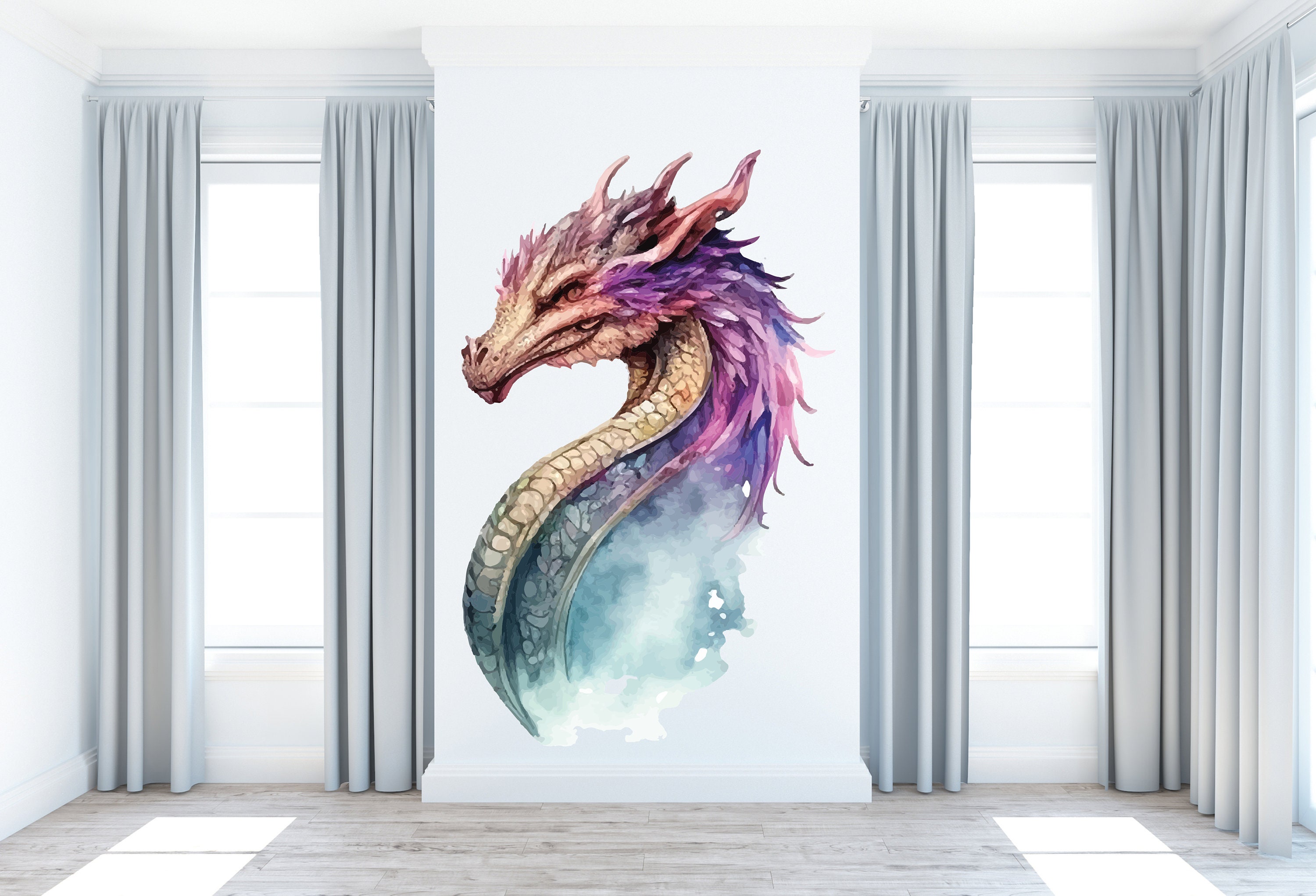 Dragon Wall Decal/ Fantasy Wall Decal/ Chinese Dragon Wall Decal ...