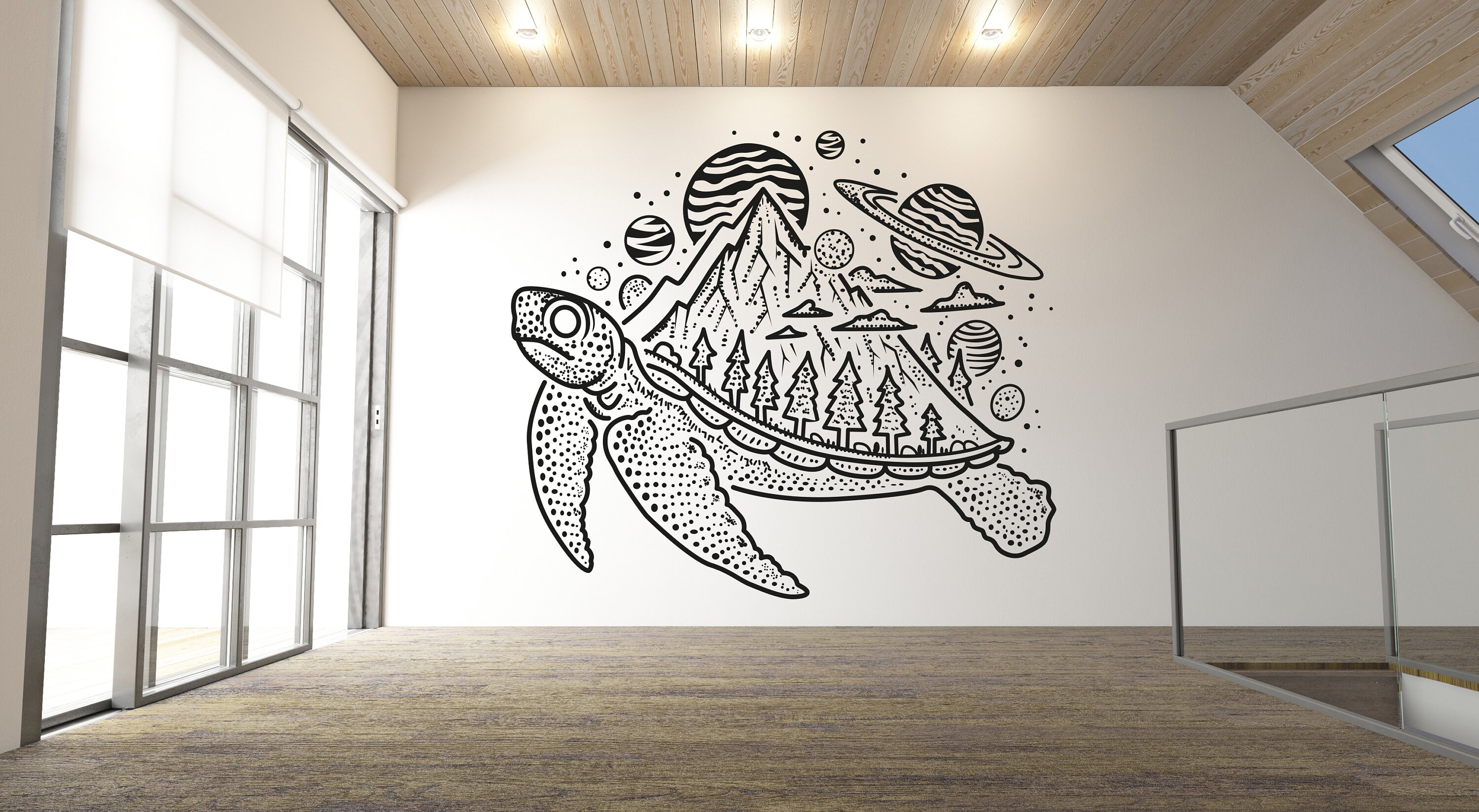 Sea Turtle Wall Decals Stickers Glow in The Dark Wall Decals Vinyl Ocean Wall Decals Under The Sea Turtle Bathroom Wall Decor for Kids Sea Life Wall Decor for Bedroom Nursery Birthday Gifts 