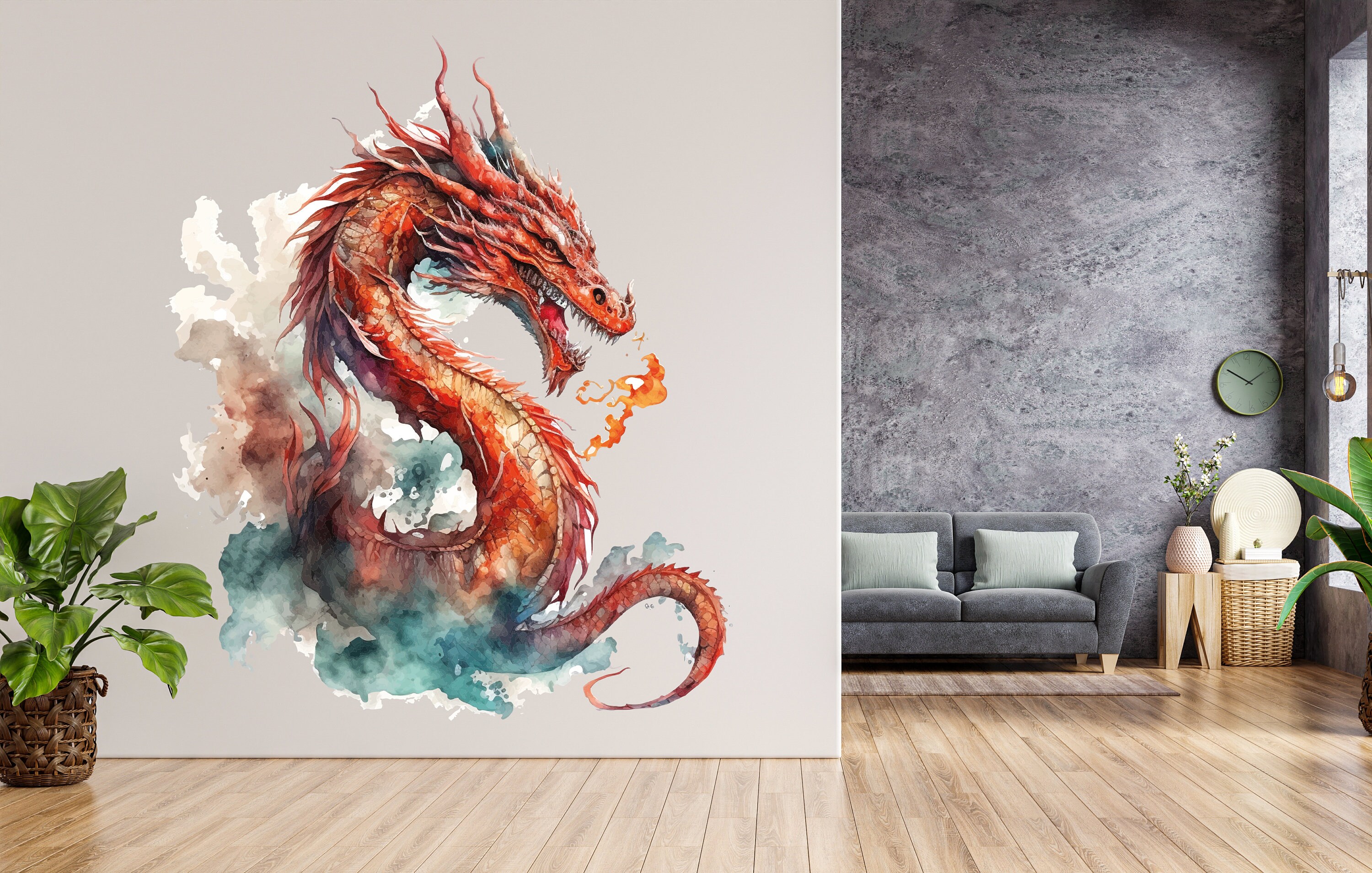 Dragon Wall Decal/ Fantasy Wall Decal/ Chinese Dragon Wall Decal ...