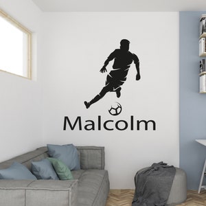 Soccer Decal/Soccer Player Wall Decal/ Custom Soccer Name Decal/ Football Sticker/ Sports Wall Decal/ Boys room Decal// Home Décor/  K1271