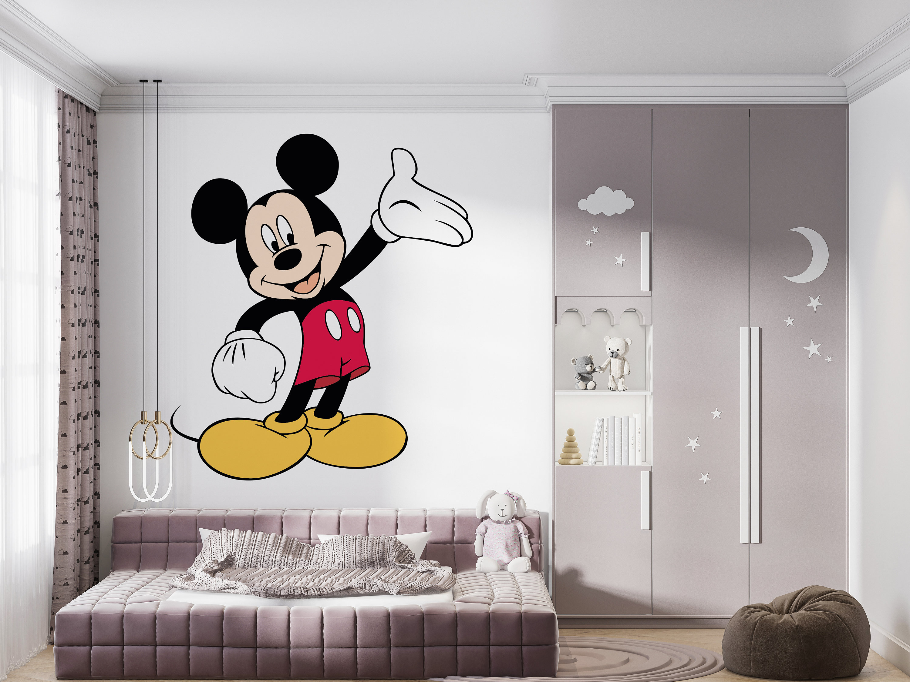 Mickey Mouse Wall Decal Cartoon Wall Decor for Kids Nursery K1035 Etsy