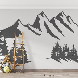 Mountain Wall Decal / Mountains Wall Decor / Nature Wall Art (K1114)