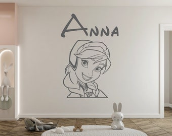 Frozen Wall Decal Princess Elsa and Anna Wall Decor for Girls Bedroom (K345)