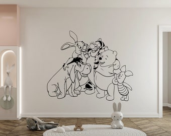 Winnie the Pooh Wall Decal for Kids Bedroom Wall Decor Winnie the Pooh Sticker Nursery  (K1083)