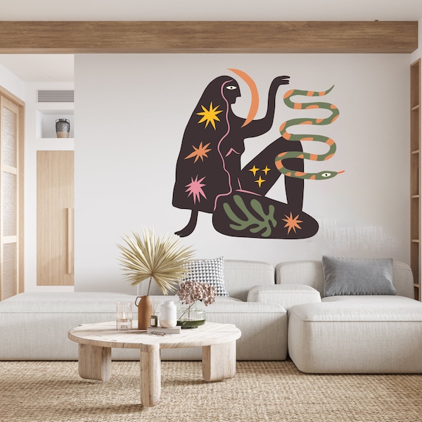 Abstract Wall Decal Etsy