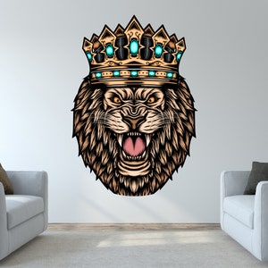 Lion Wall Decal/ Lion Wall Sticker/ Animal Wall Decal (K747)